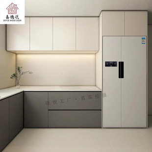 Nanjing solid wood paint-free kitchen cabinet stove cabinet manufacturer quartz stone countertop city delivery