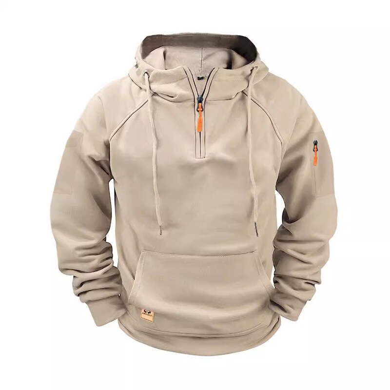 2024 New Cross-Border Spring and Autumn Men's Sweatshirt Hoodie with Zipper and Multiple Pockets, Pullover Sports Casual Sweatshirt