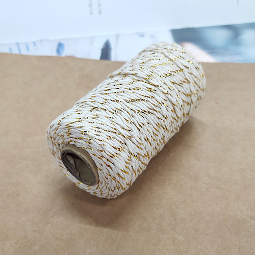 Colored cotton rope with gold thread about 90 meters/roll DIY cotton bundled braided cotton rope, thin rope for wrapping rice dumplings