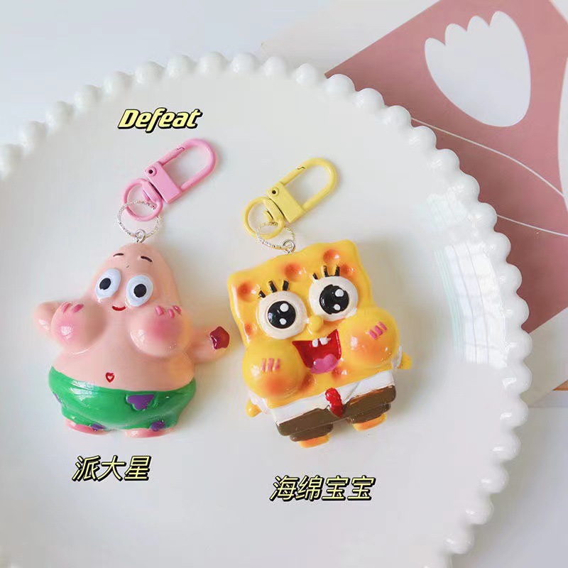 Sponge children's cartoon keychain, pendant, accessory