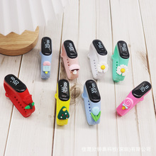 跨境新款户外运动触摸防水卡通白灯LED电子手表 中小学生手表