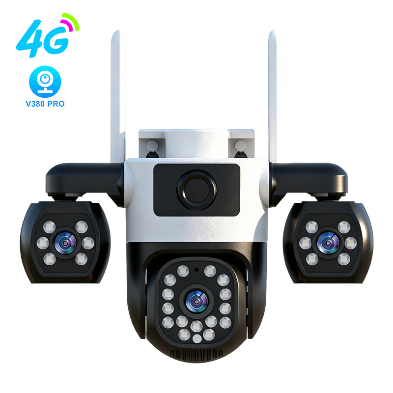 Explosión transfronteriza V380 triple lente 4G teléfono móvil de monitoreo remoto HD inteligente wifi cámara impermeable de 360 grados