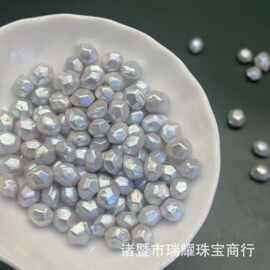 诸暨天然淡水9-12,mm钻石巴洛克银蓝光炫彩强光裸珠无孔源头厂家
