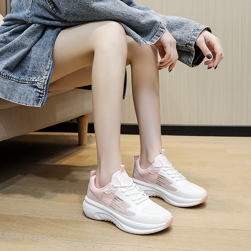 Zapatos de mujer, moda, zapatos de deporte, zapatos de correr ligeros y transpirables, simple comercio exterior al por mayor, zapatos de suela gruesa de mujer
