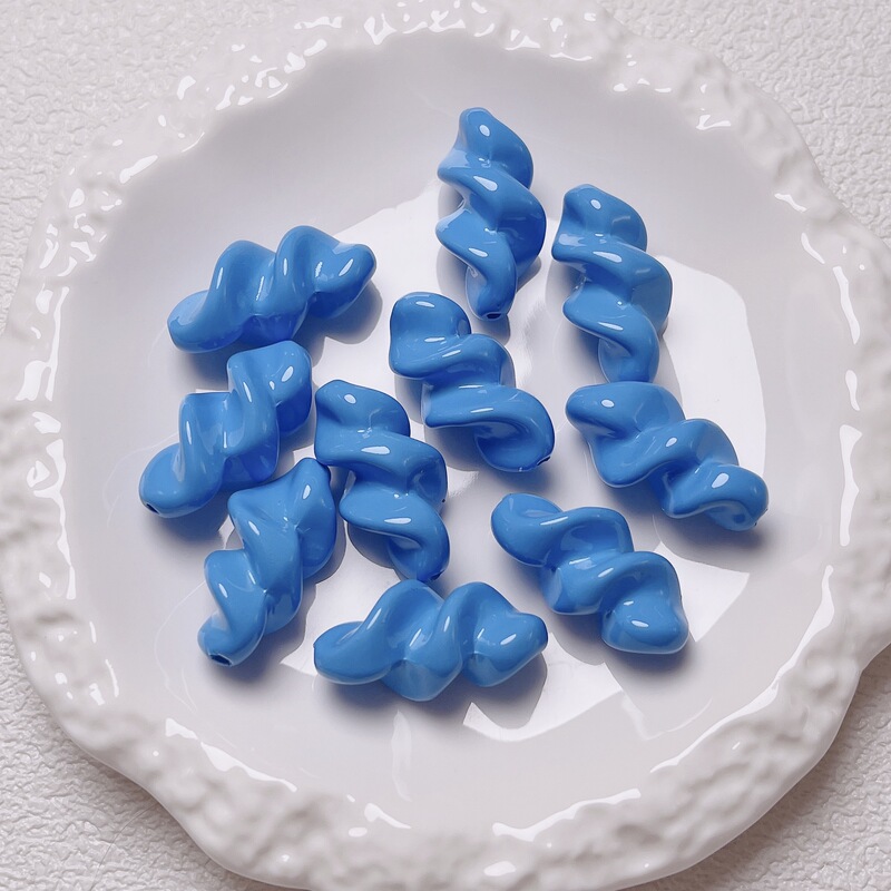 高饱和多巴胺烤漆螺旋浪味仙直孔串珠DIY手机链钥匙扣饰品配件|undefined