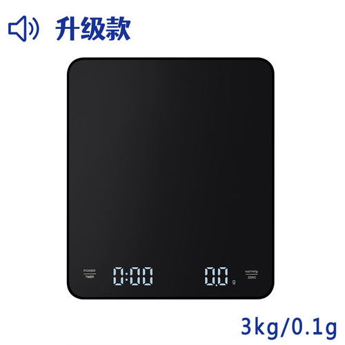 New electric coffee scale 3kg, rechargeable, smart weighing and timing LED hidden screen baking scale