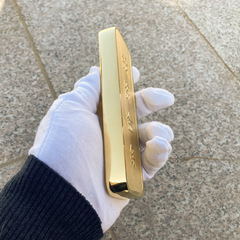 黃銅鍍金鋅合金樣品金條仿真投資實重假金塊金店櫥窗道具家居擺件