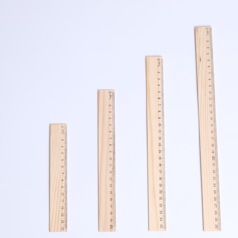 木尺卸売りは木質直尺15/20/25/30cm片面ダブルスケール定規学生が文房具を勉強している|undefined