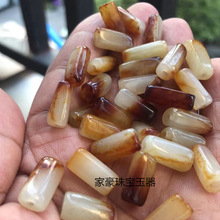 天然新疆和田玉红皮籽随形原石 原料散珠 项链 挂绳配饰 diy配件