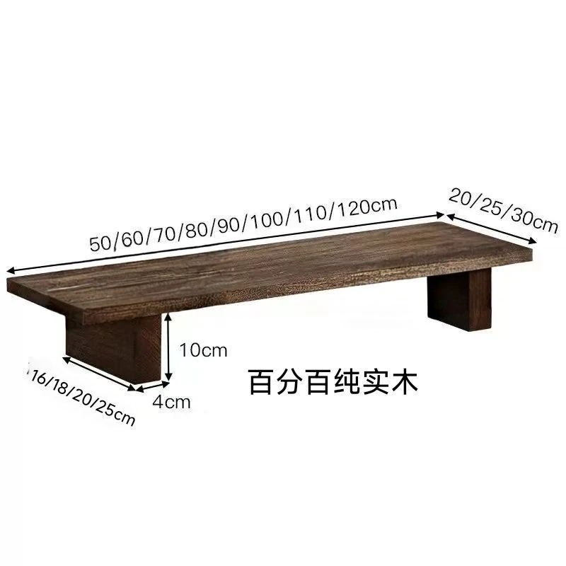 实木办公桌增高架-显示屏增高架-可移动收纳电脑支架梧桐木碳化款|undefined