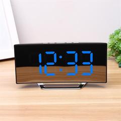 曲面スクリーンパーソナライズされた寝室 LED ミラーデジタル電子時計ホームデスクトップスヌーズ目覚まし時計ベッドサイド時計ギフト