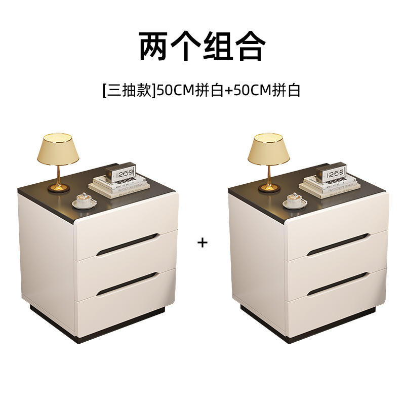 [2 조각은 더 저렴한 * 3 서랍 검은 배경] 따뜻한 흰색 + 검은 색 50CM