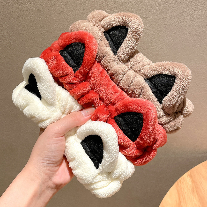 Estilo coreano estudiante lindo diadema tocado accesorios para el cabello pequeño animal Banda para el cabello de las mujeres lavado de cara simple máscara diadema