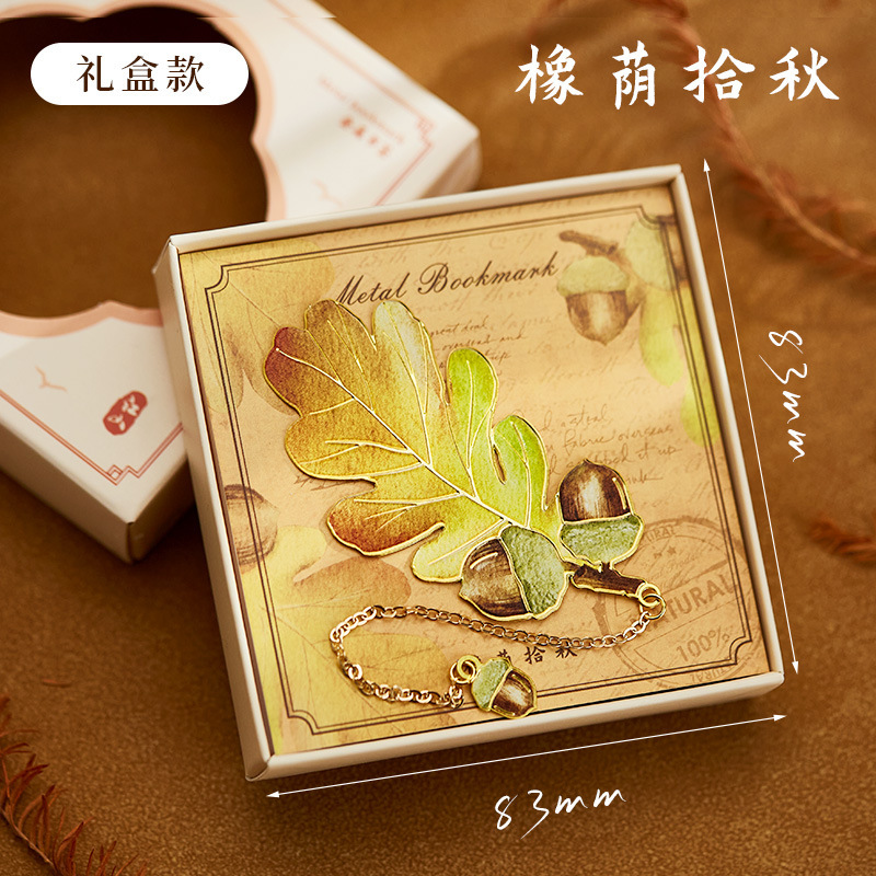 树叶金属书签创意银杏标本精美礼物古典中国风高颜值文具|undefined