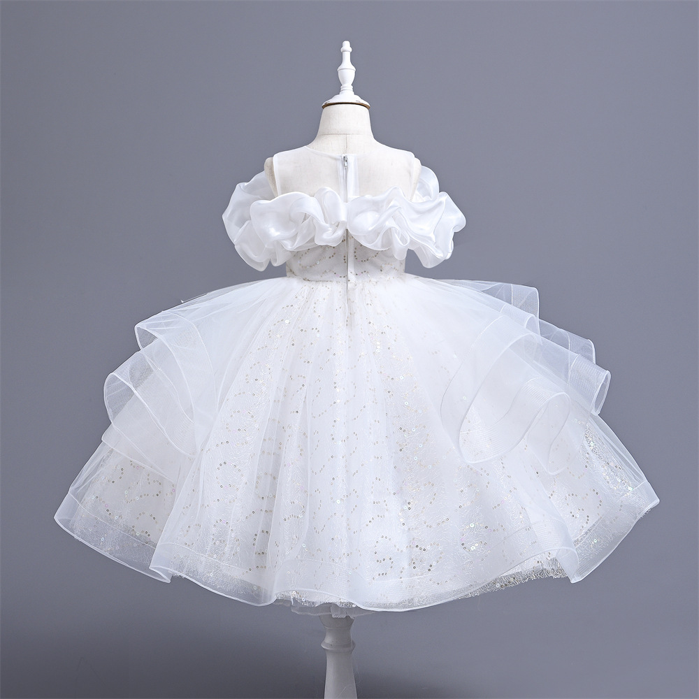 Vestido infantil Vestido princesa Vestido pompadour de lentejuelas Disfraz infantil mediano Vestido de gasa para niña Vestido infantil_voghion.com
