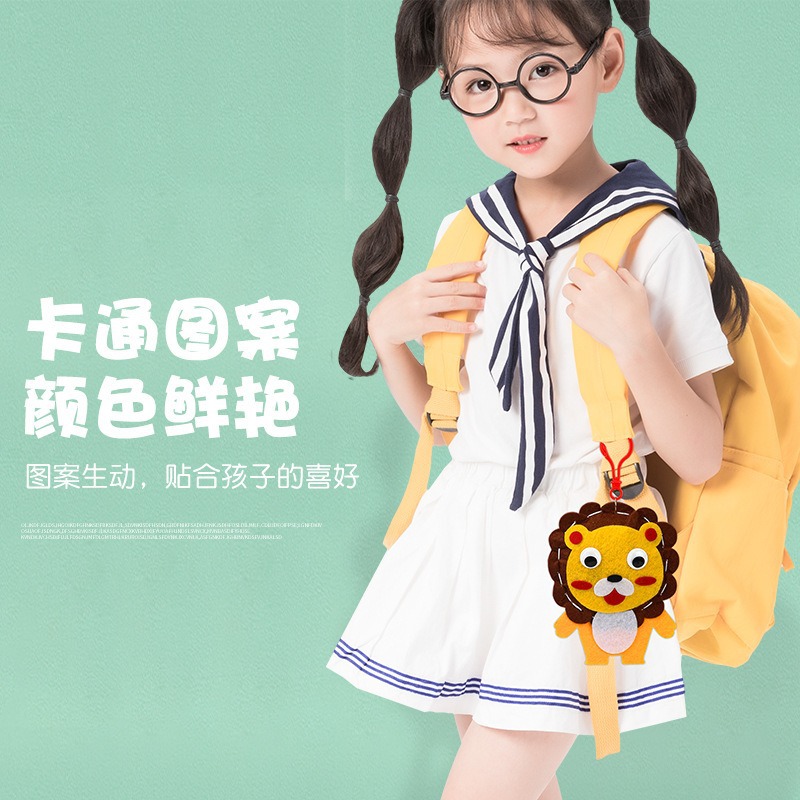 Creativo hecho a mano de dibujos animados animal colgante material de fabricación de bricolaje regalo de jardín de infantes juguetes no tejidos para niños al por mayor