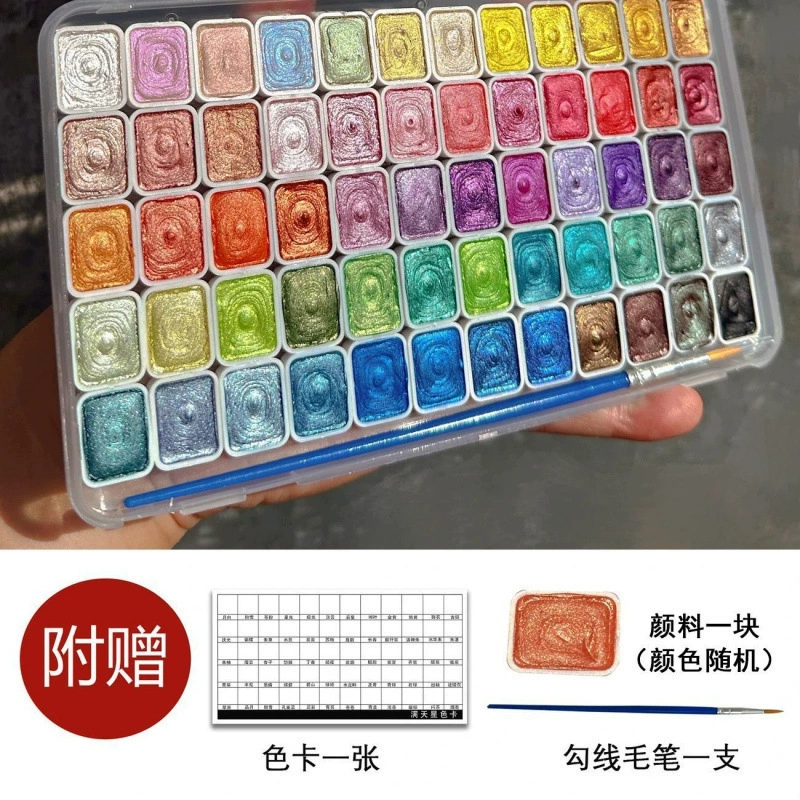 60 цветов, однотонная перламутровая акварельная краска, художественные инструменты для рисования ногтей, цветочная глина, окрашивание, цветная живопись, китайская живопись ES
