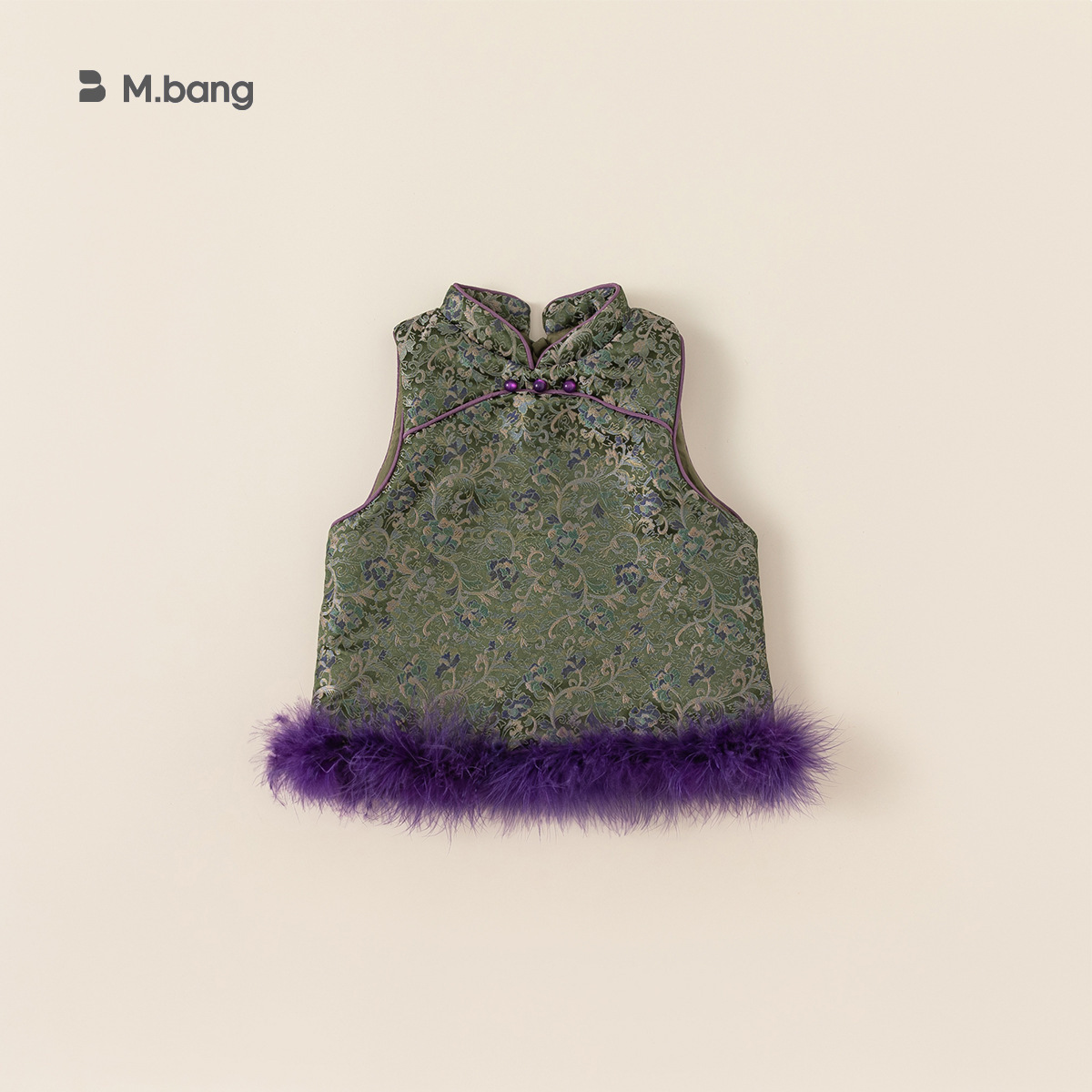 Youbao ropa para niños chaleco cheongsam para niñas invierno nuevo estilo más vellón engrosamiento ropa de felicitación de Año Nuevo chaleco chaleco cálido