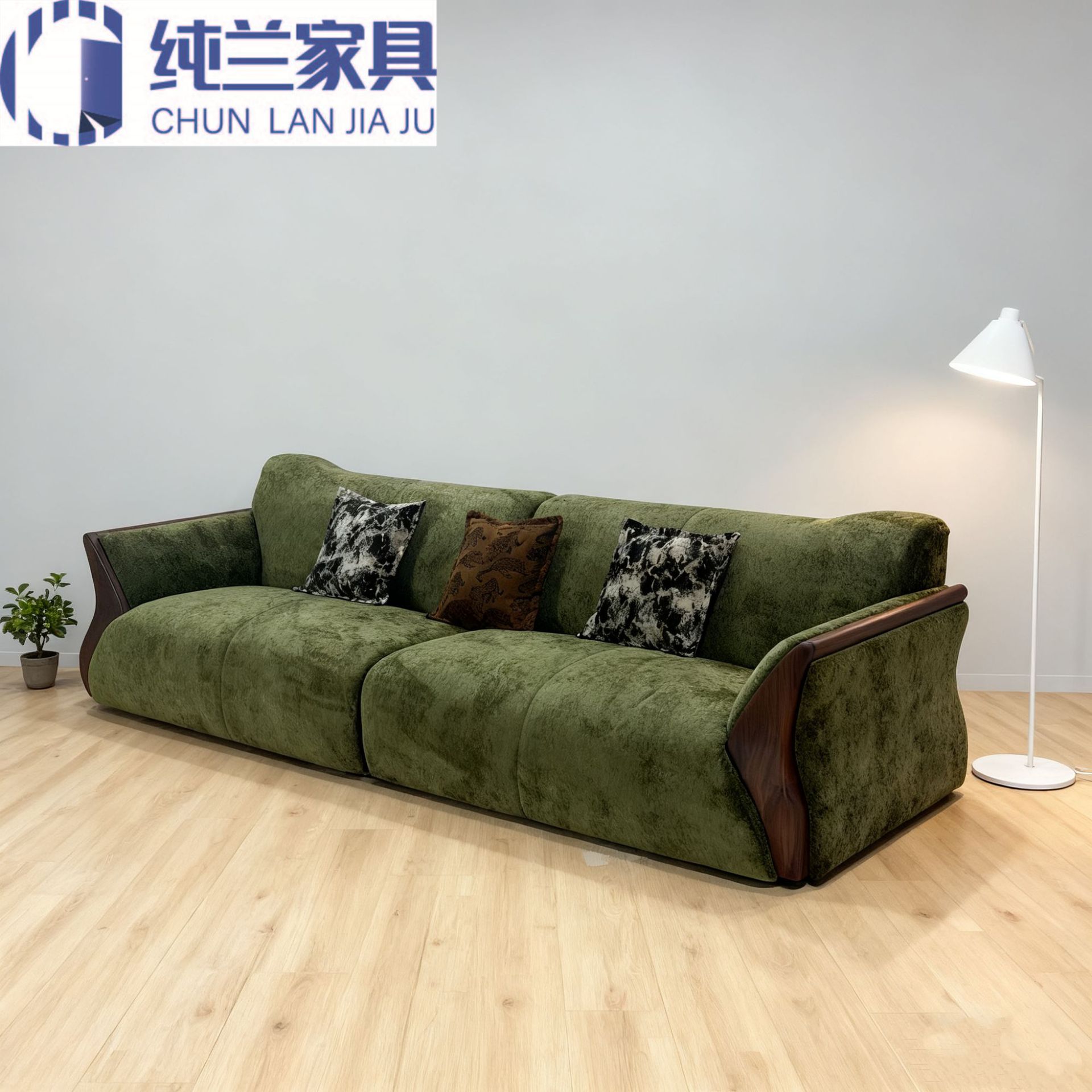 Grand Sofa Fabric Straight Row Living Room Simple Modern Chenille Light Luxury Backrest Adjustable Small Apartment Sofa