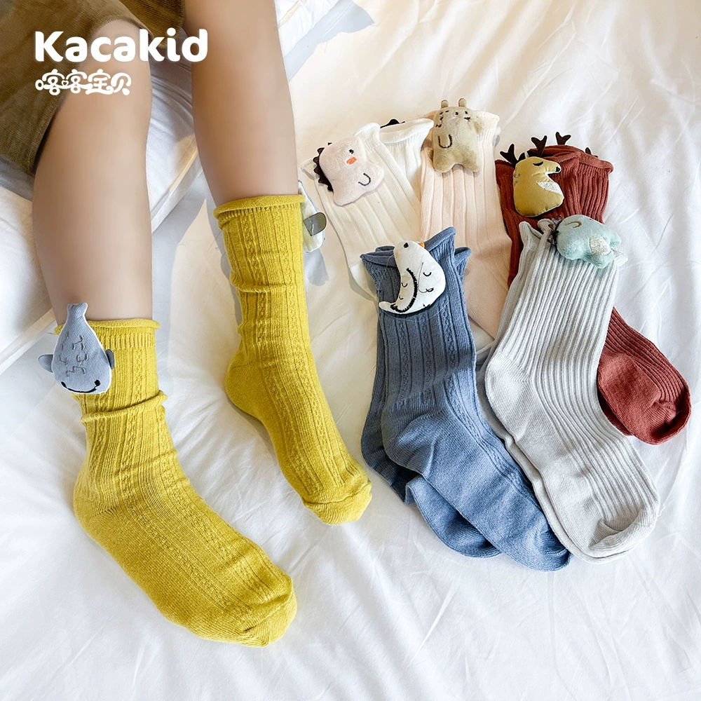 Оптовые осенне-зимние новые детские носки для мальчиков и девочек, короткие носки с мультяшными куклами, милые хлопковые носки с маленькими животными, детские носки