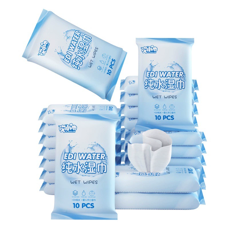 10 штук влажных салфеток Маленькая сумка для рук и рта Детские портативные влажные салфетки 10 штук одноразовых влажных салфеток Принадлежности для матери и ребенка