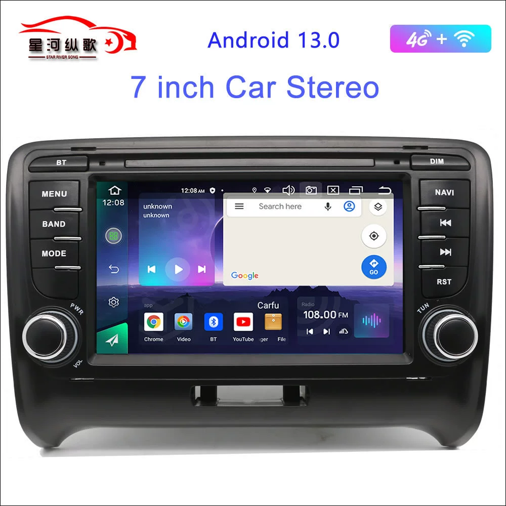 Подходит для Audi TT 2006–2014, центральная консоль, автомобильный Android с большим экраном, GPS-навигатор с функцией камеры заднего вида