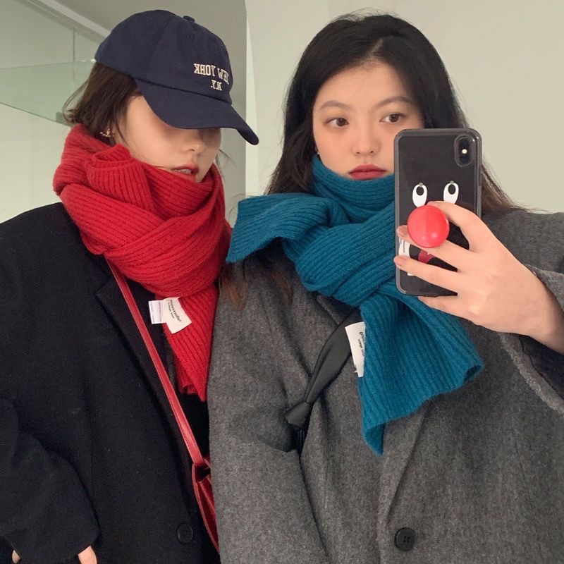 Sciarpa calda per le donne in autunno e inverno Versatile collo di lana lavorato a maglia per coppia Edizione coreana Addensato Nuovo studente_voghion.com