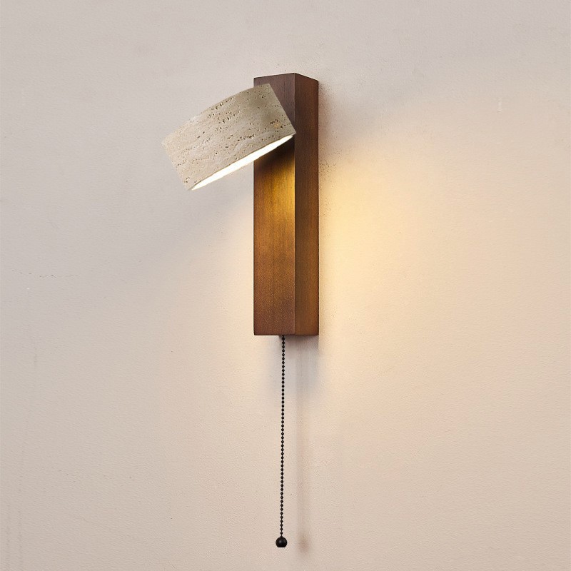 Residencias pasillo lámpara de pared faro de lámpara de pared redonda ovalada dormitorio de fondo de piedra de la villa amarilla cabecera de cama japonesa