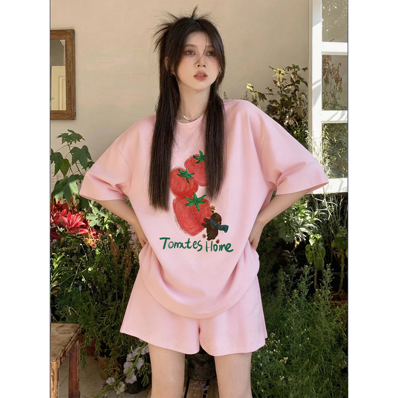 Maternity shorts set, summer thin style, sporty and casual, suitable for commuting and home wear, sweet and gentle outfit, sleepwear Maternity shorts set, summer thin style, sporty and casual, suitable for commuting and home wear, sweet and gentle outfit, sleepwear