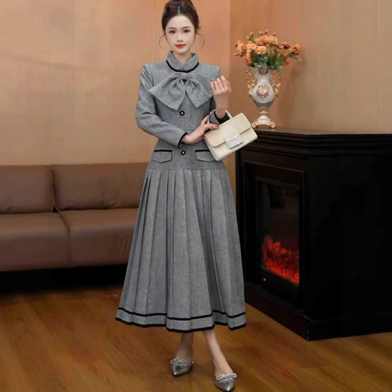 2026 Spring New Women's Light Luxury Elegant High-End Dress with Lining, Bowknot Waist-Cinching Design Hy0163 2026 Spring New Women's Light Luxury Elegant High-End Dress with Lining, Bowknot Waist-Cinching Design Hy0163