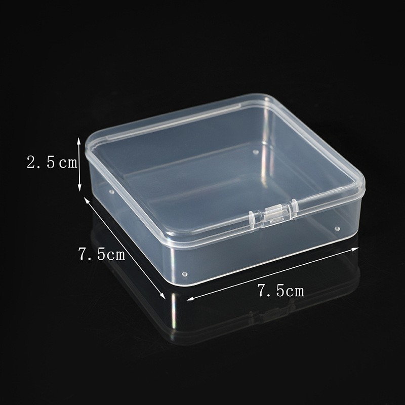 Caja de Plástico Transparente Pequeña Cuadrada para Joyería, Caja para Auriculares, Caja Pequeña para Accesorios, Mini Caja para Pendientes, Caja de Almacenamiento Portátil de Fabricante