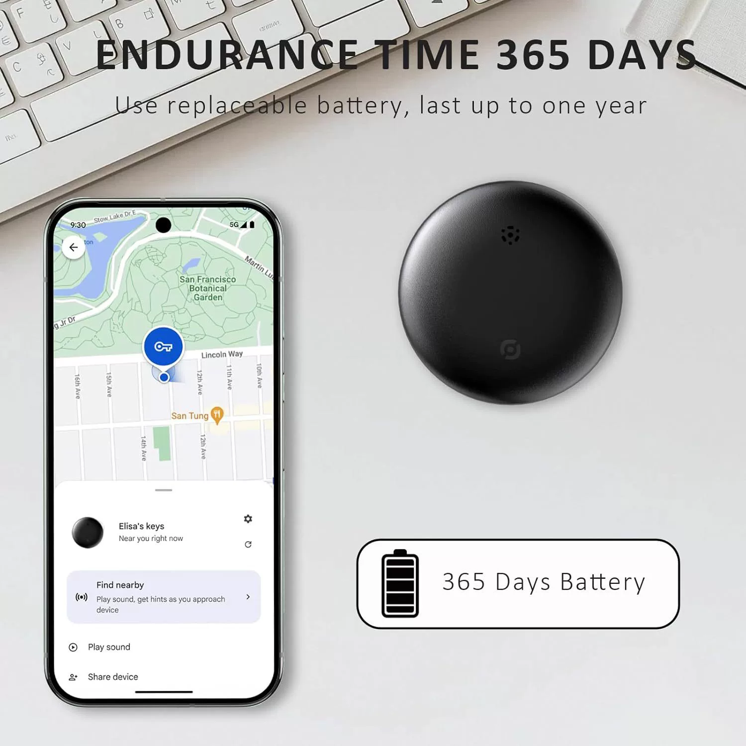Трекер для Google Android, глобальный позиционер, совместим с Find My Device, антивытерянное устройство