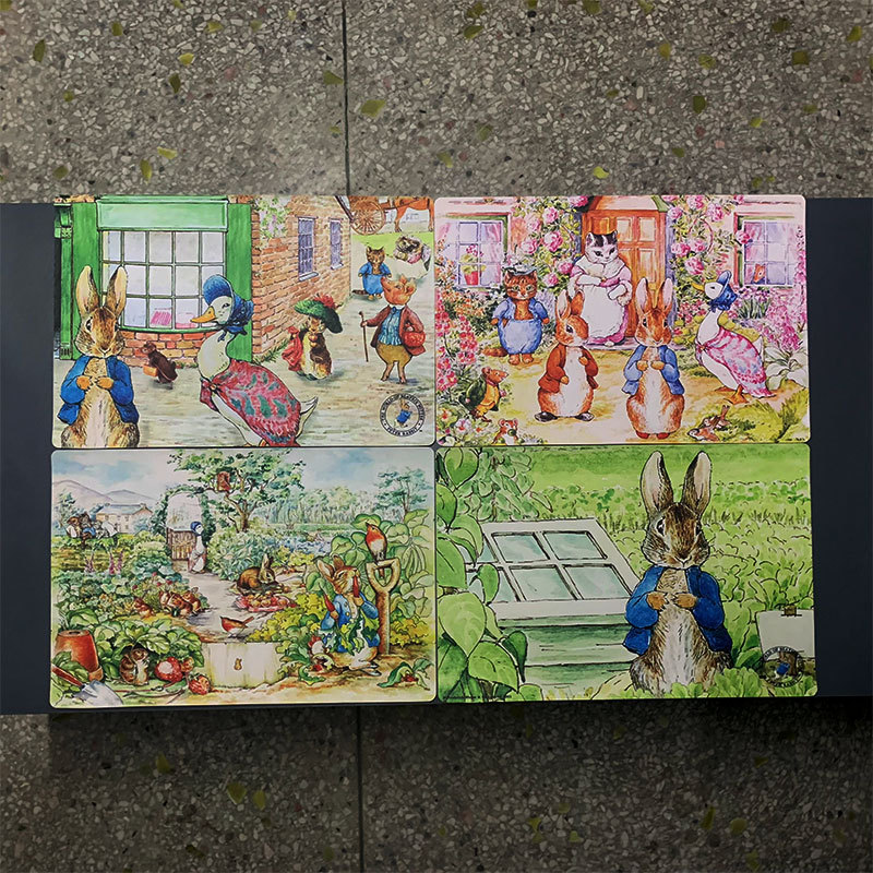 Peter Rabbit Leather Placemat Japanese-style Heat Insulation Mat Bowl Mat Coaster Water-proof Oil-proof Hot-proof Heat-proof Table Mat Mouse Mat