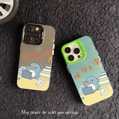 適用蘋果15Promax手機殼iphone14防摔13可愛12簡約個性彩銀IMD新