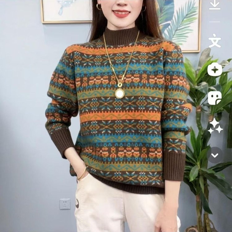 Demi-season fashionable retro keep warm sweater