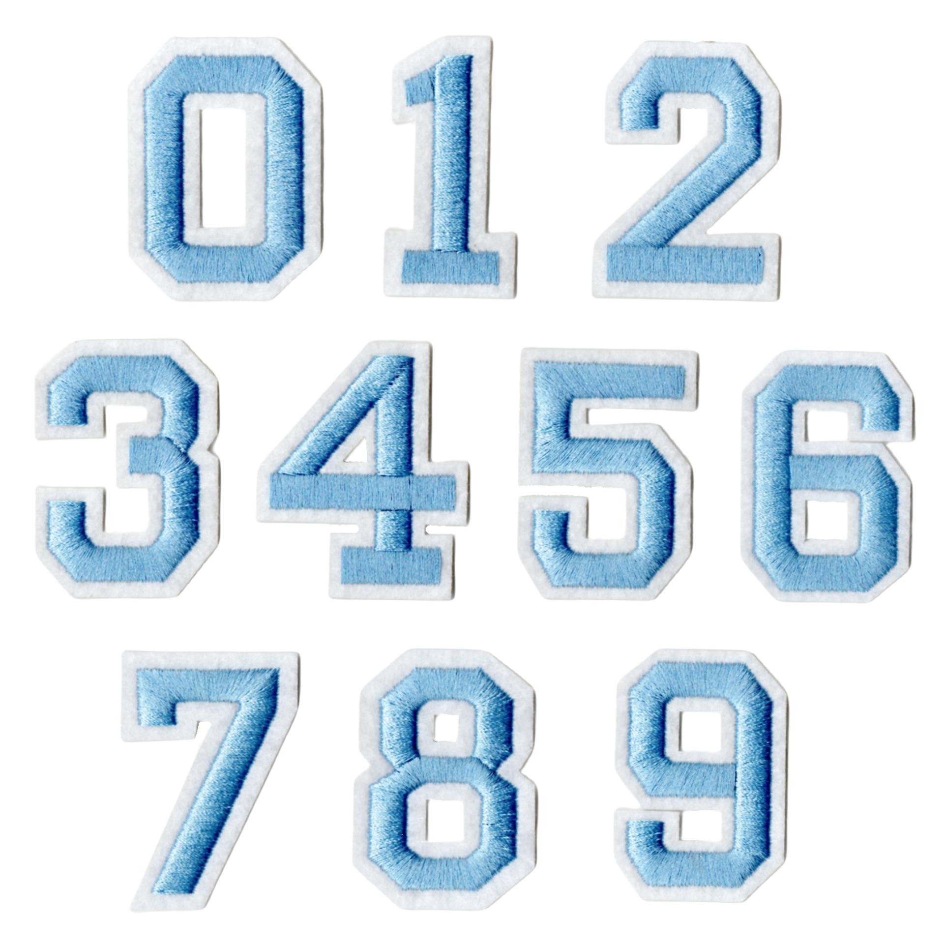 Nuevo color 10 pegatinas de tela digital bordado pegatinas jeans rasgado pegatinas de parche decorativo 0-9 pegatinas decorativas digitales