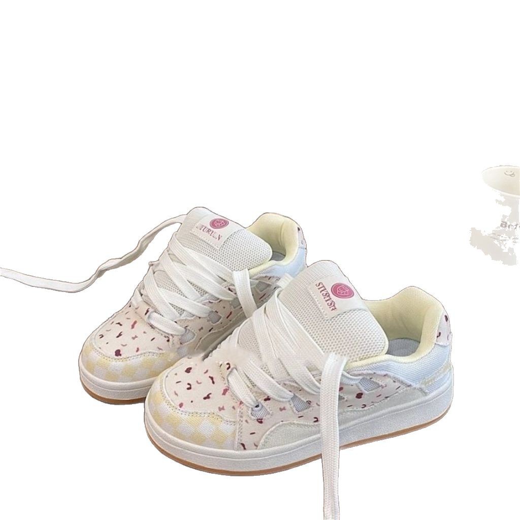 Zapatos de pan de color arándano de nicho de alto valor de cara, mujeres, tendencia de primavera de 2025 nuevos zapatos de tablero casual universal