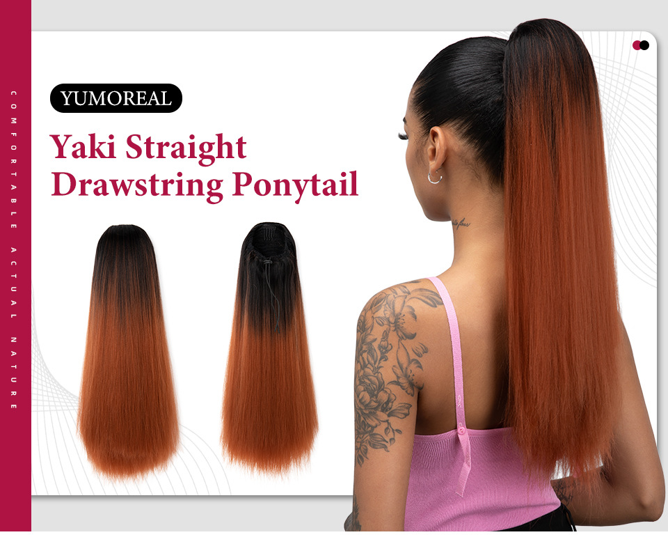 150g Weight Women's Casual Multicolor Casual High Temperature Wire Ponytail Wig Clips