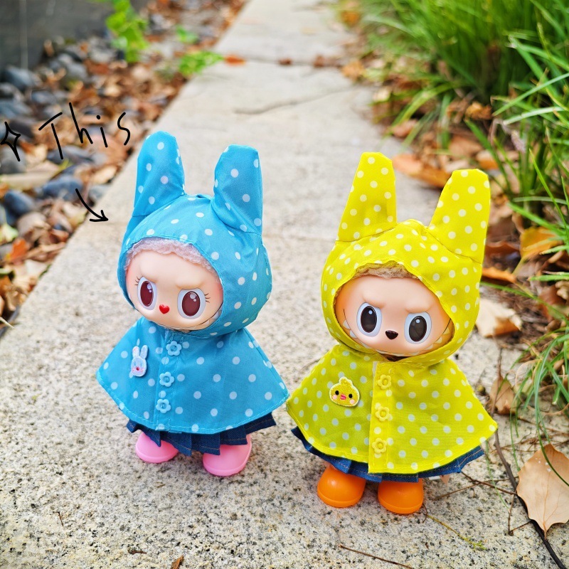 拉布布衣服labubu娃衣换装小靴子雨衣换装玩偶防水服衣服|undefined