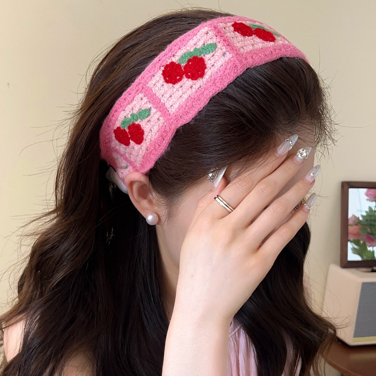Zhao Lusi's Same Style Magic Tape Hair Band, Knitted Headband, Face Washing Hairband for Women, Forehead Bangs and Stray Hair Organizing Tool