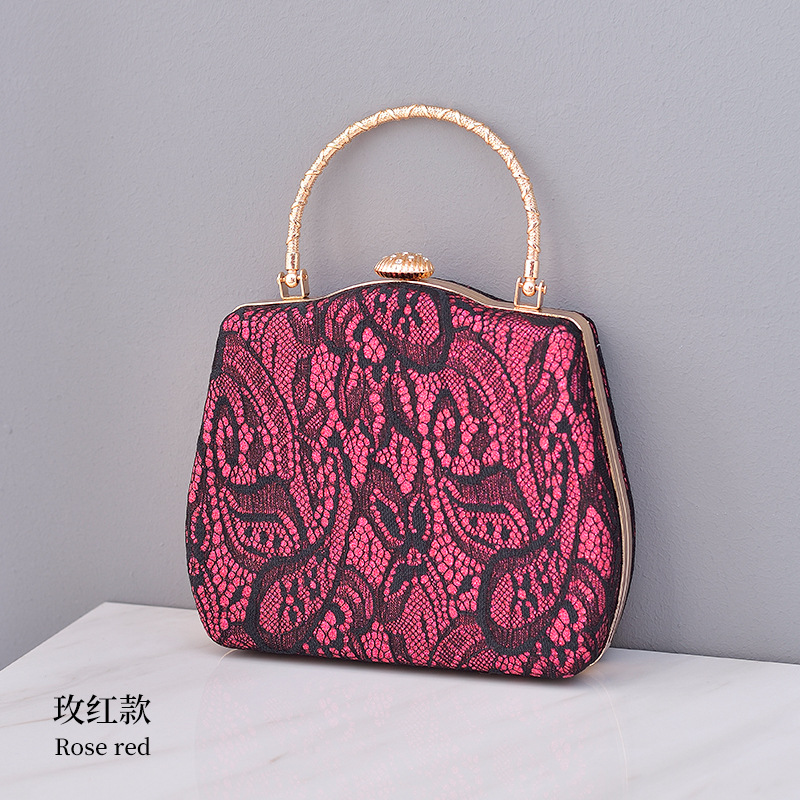 Cruz-frontera encaje noche banquete femenino Comercio exterior europeo y americano bolso de mano cheongsam bolso vestido de boda