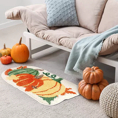 Avtomobil döşəmə paspasları — Coffee Table Bedroom Bedside Soft - pumpkin-7-4060cm-imitation-cashmere