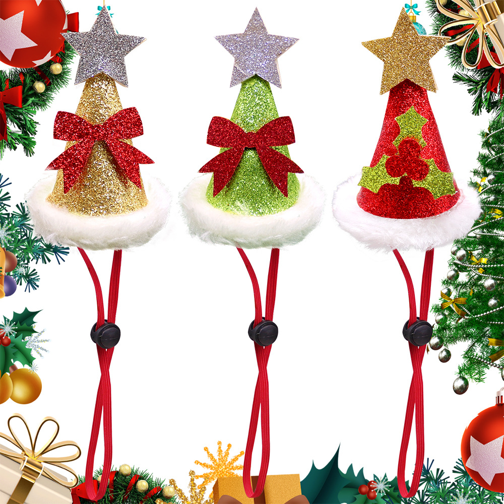 Cute Linen Mixed Christmas Star Bow Knot Pet Accessories display picture 2