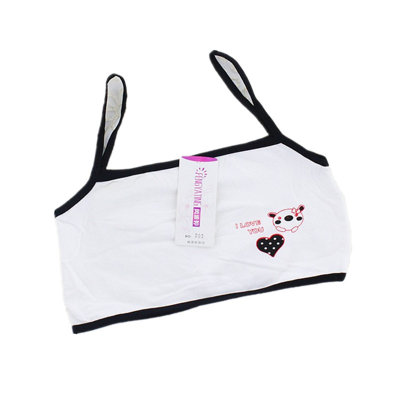 Algodón lindo período de desarrollo impresión la historieta primaria y secundaria niñas media camisola ropa interior tubo superior