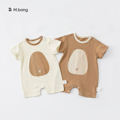 邦選新生兒夏季薄款女寶寶連體衣兒童短袖可愛嬰童爬服男寶衣服