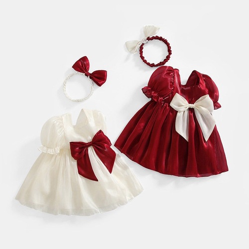 周岁服装的女宝女童夏装连衣裙新款礼服洋气时髦儿童公主裙子