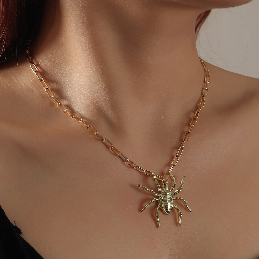 Halloween Spider Shape Pendant Necklace Wholesale Nihaojewelry