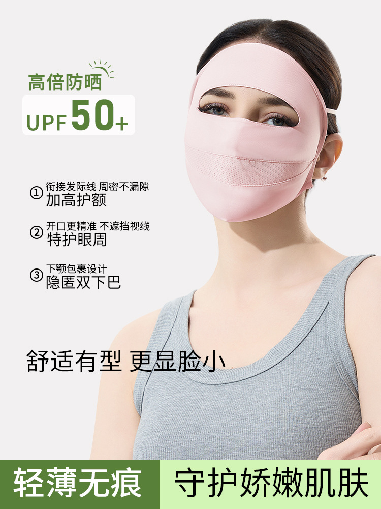 Máscara solar UV para mujeres en verano conduciendo cara de hielo Gini respirable ángulo protector de los ojos máscara solar