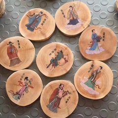 Factory Wholesale Thuja Sugi Cup Mat Carved Solid Wood Cup Mat Wooden Craft Art Thuja Sugi Old Material National Style Cup Mat