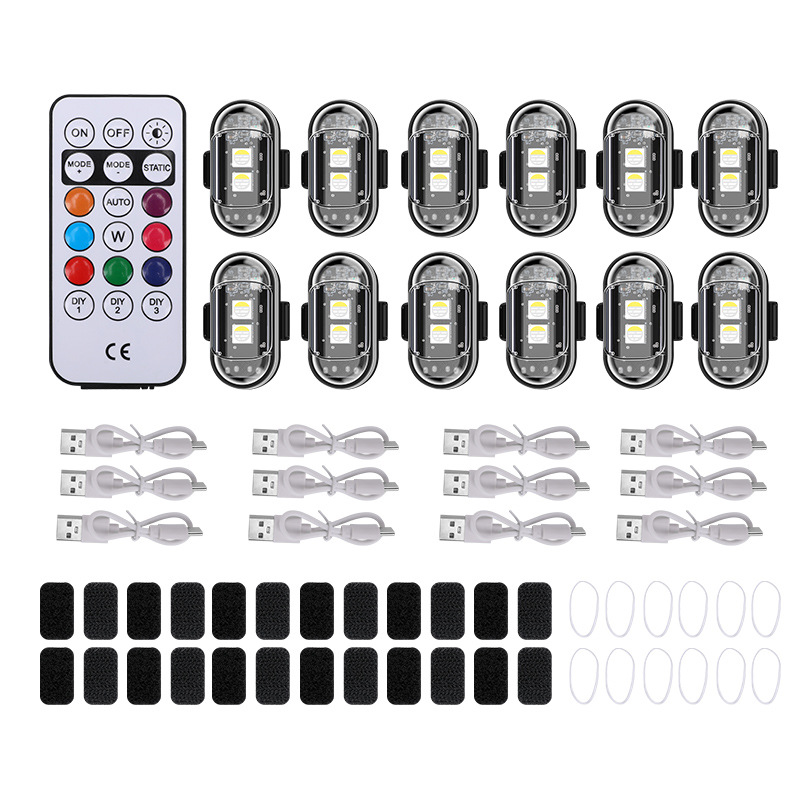 Eight-Color Warning Light | Universal Motosiklet ləvazimatları və aksesuarları - twelve-lights-one-remote